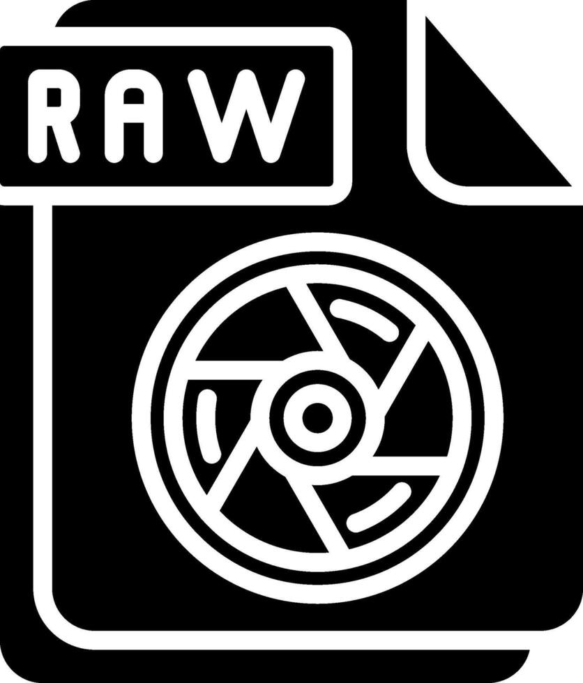 RAW Glyph Icon Design vector