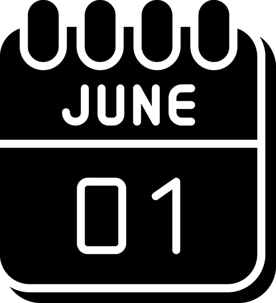 1 June Glyph Icon Design vector