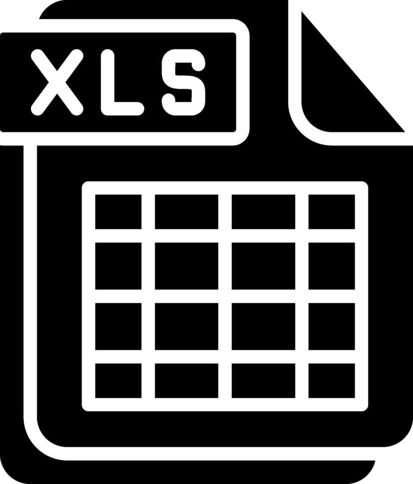 XLS Glyph Icon Design vector
