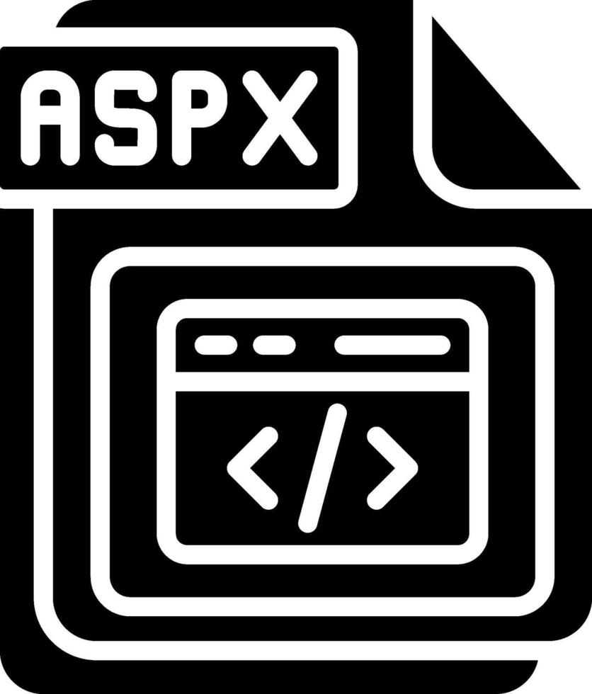 ASPX Glyph Icon Design vector