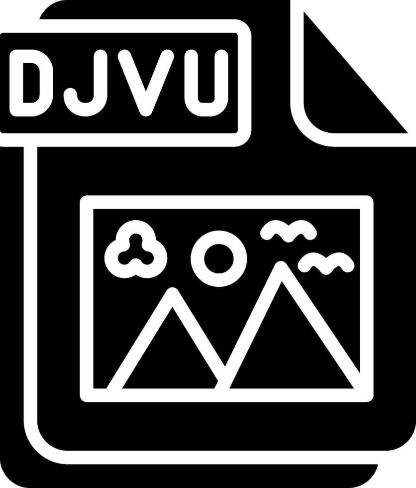 DJVU Glyph Icon Design vector