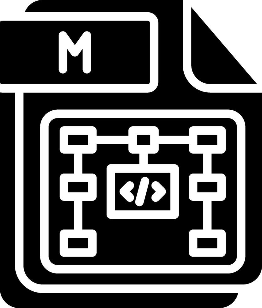M Glyph Icon Design vector