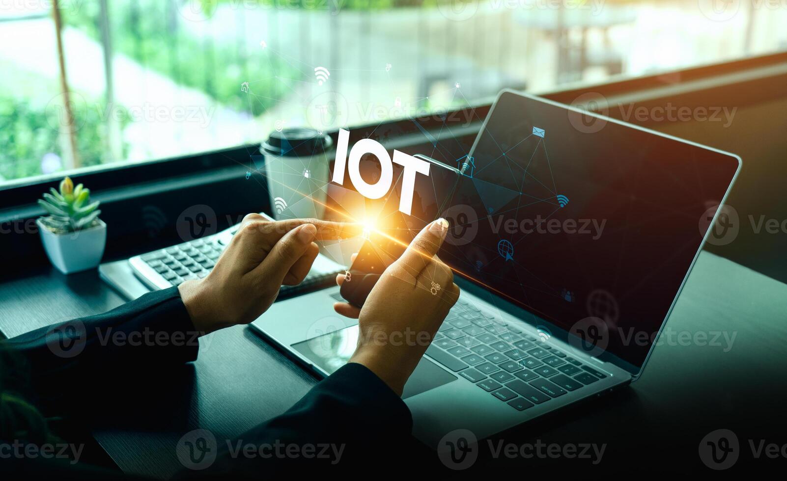 Smart Business IoT Leveraging the Internet of Things for Enhanced Efficiency, Real Time Analytics, Transformative Growth, Improved Operational Performance, Innovative Solutions, Global network photo