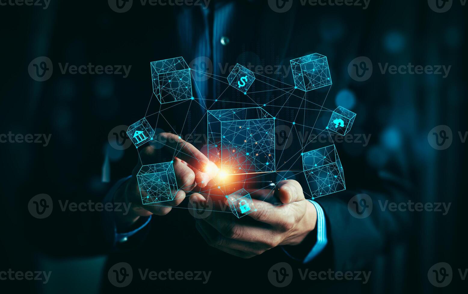 Blockchain Technology Concept, Revolutionizing Industries, Exploring the Boundless Potential of Blockchain Technology for Secure, Decentralized Transactions and Immutable Digital Data Management photo
