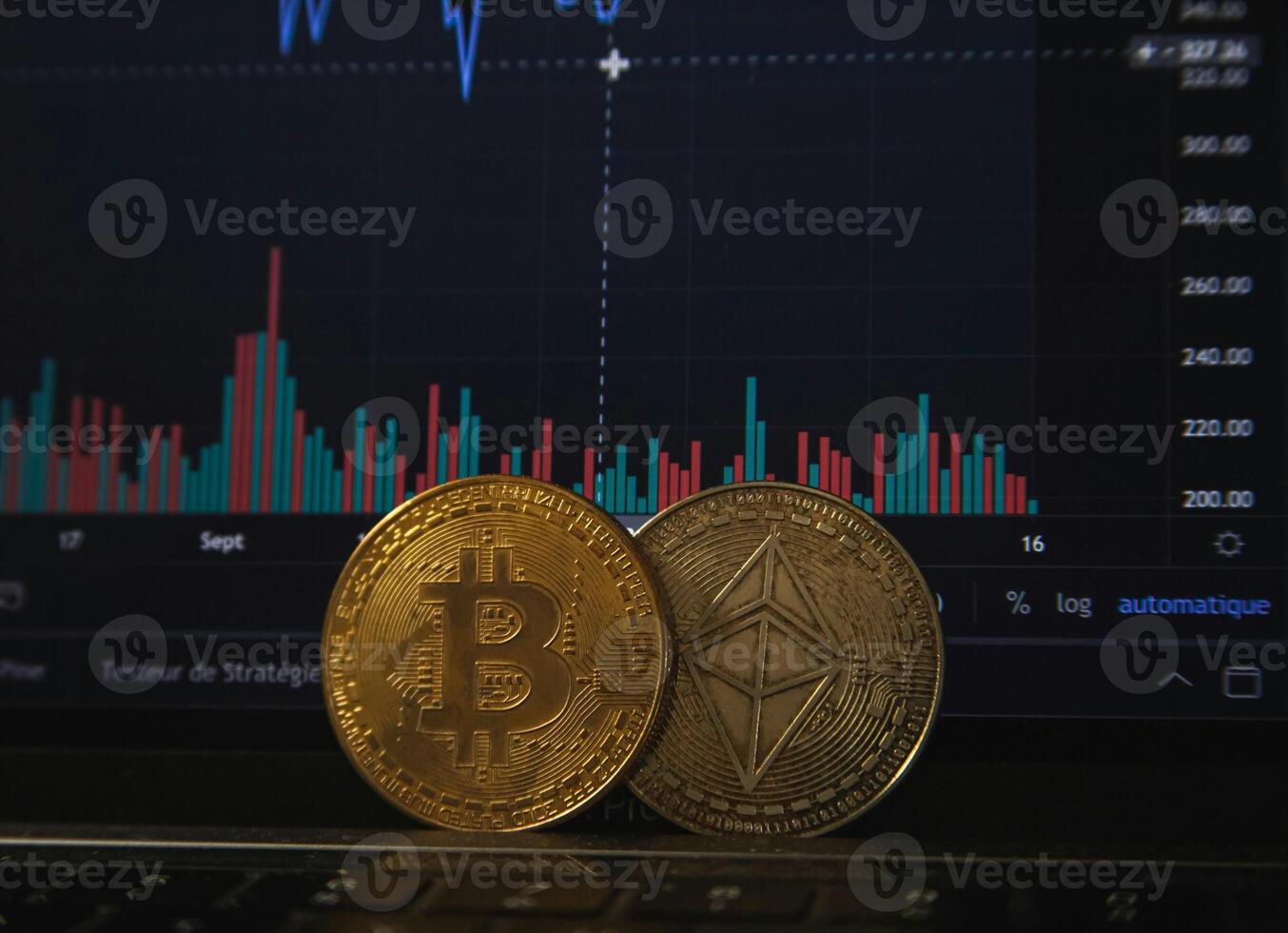 Cryptocurrency golden bitcoin coin photo