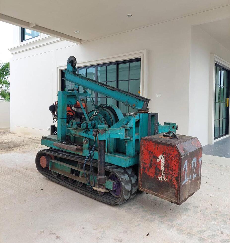 Machine Micropile for construction, home improvement and renovation in the ground. photo
