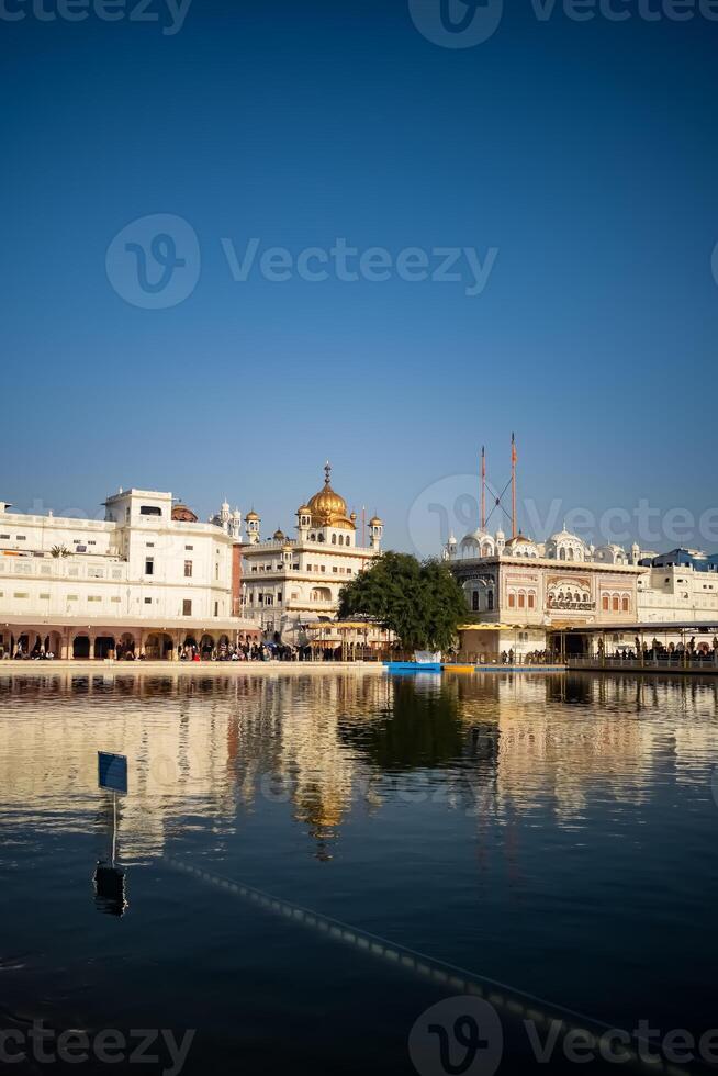 Beautiful view of Golden Temple - Harmandir Sahib in Amritsar, Punjab, India, Famous indian sikh landmark, Golden Temple, the main sanctuary of Sikhs in Amritsar, India photo