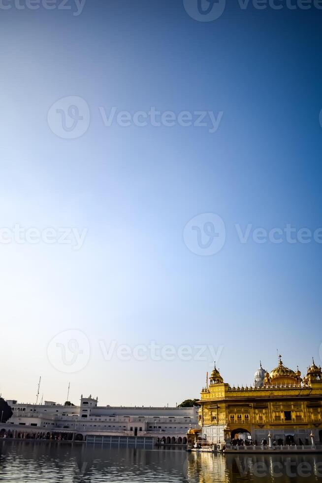 Beautiful view of Golden Temple - Harmandir Sahib in Amritsar, Punjab, India, Famous indian sikh landmark, Golden Temple, the main sanctuary of Sikhs in Amritsar, India photo