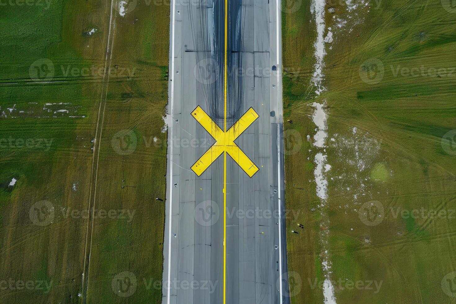 airport runway closed mark x yellow cross color . photo