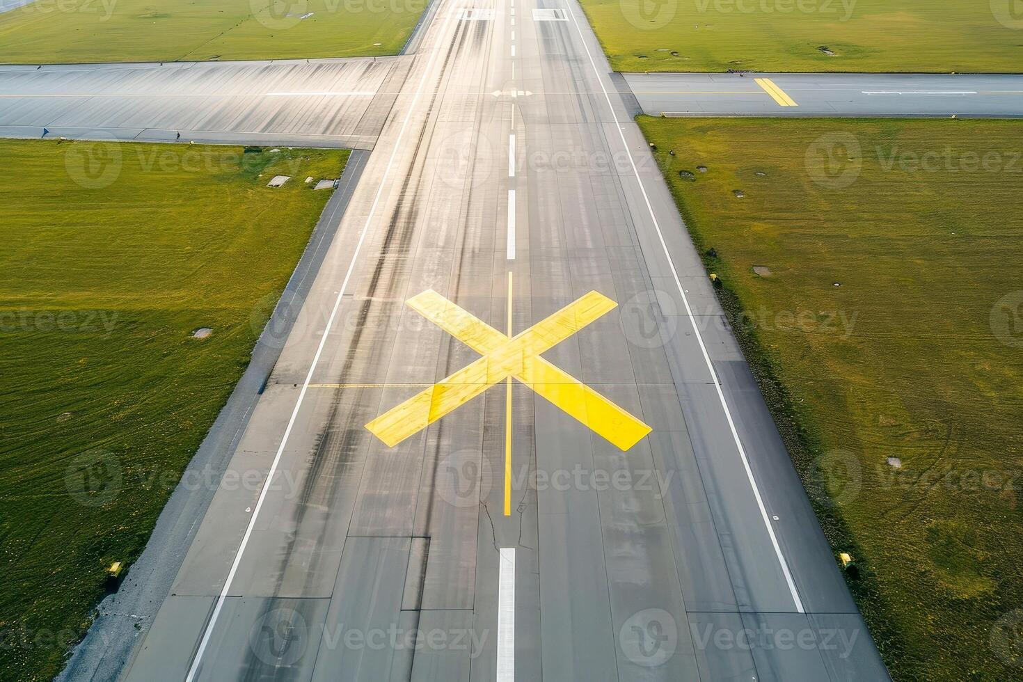 airport runway closed mark x yellow cross color . photo