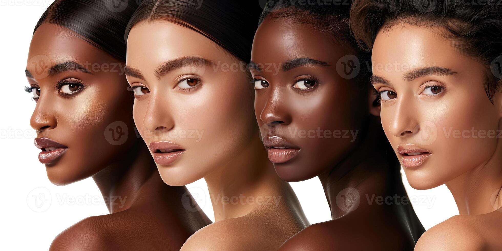 Banner for the beauty industry or bloggers, focused on facial beauty and modern fashion for makeup. photo