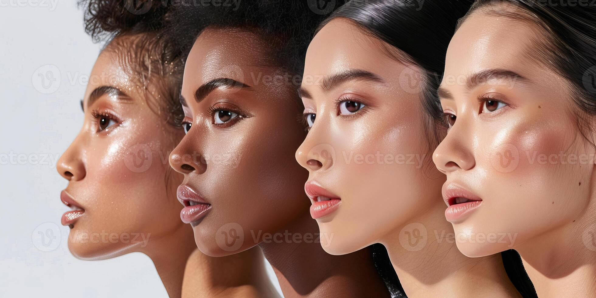 Banner for the beauty industry or bloggers, focused on facial beauty and modern fashion for makeup. photo