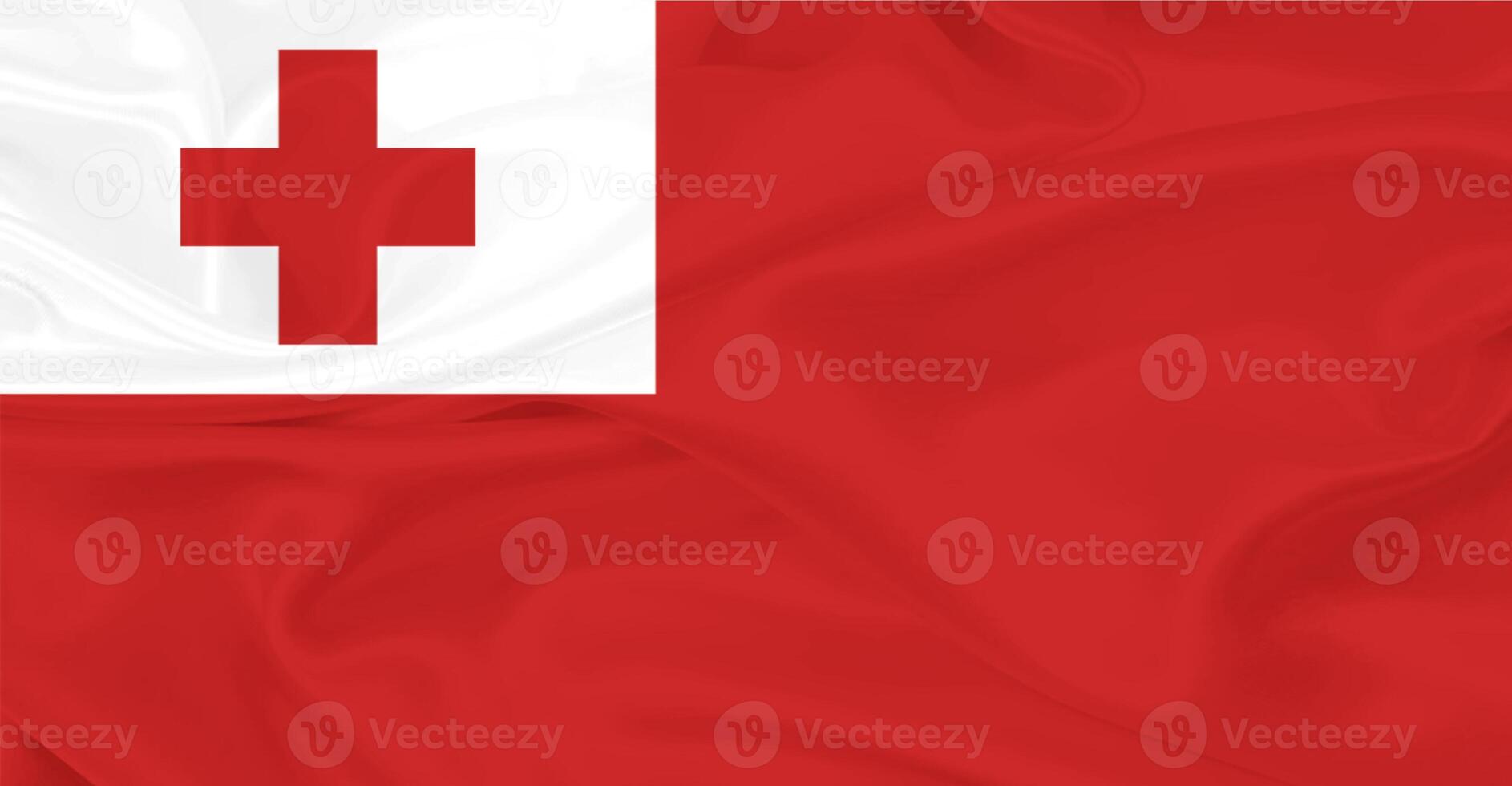 Flag of Tonga Flying in the Air photo