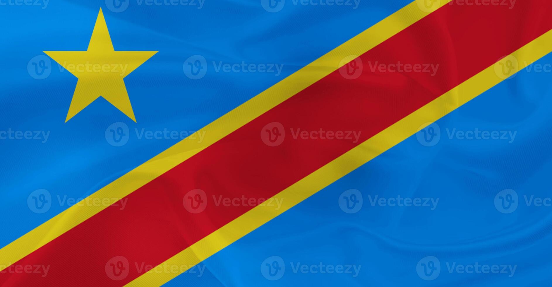 Flag of Democratic Republic of the Congo Flying in the Air photo