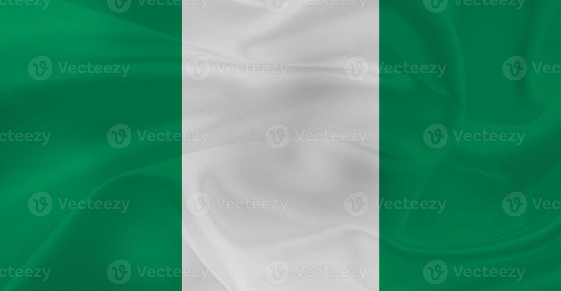 Flag of Nigeria Flying in the Air photo
