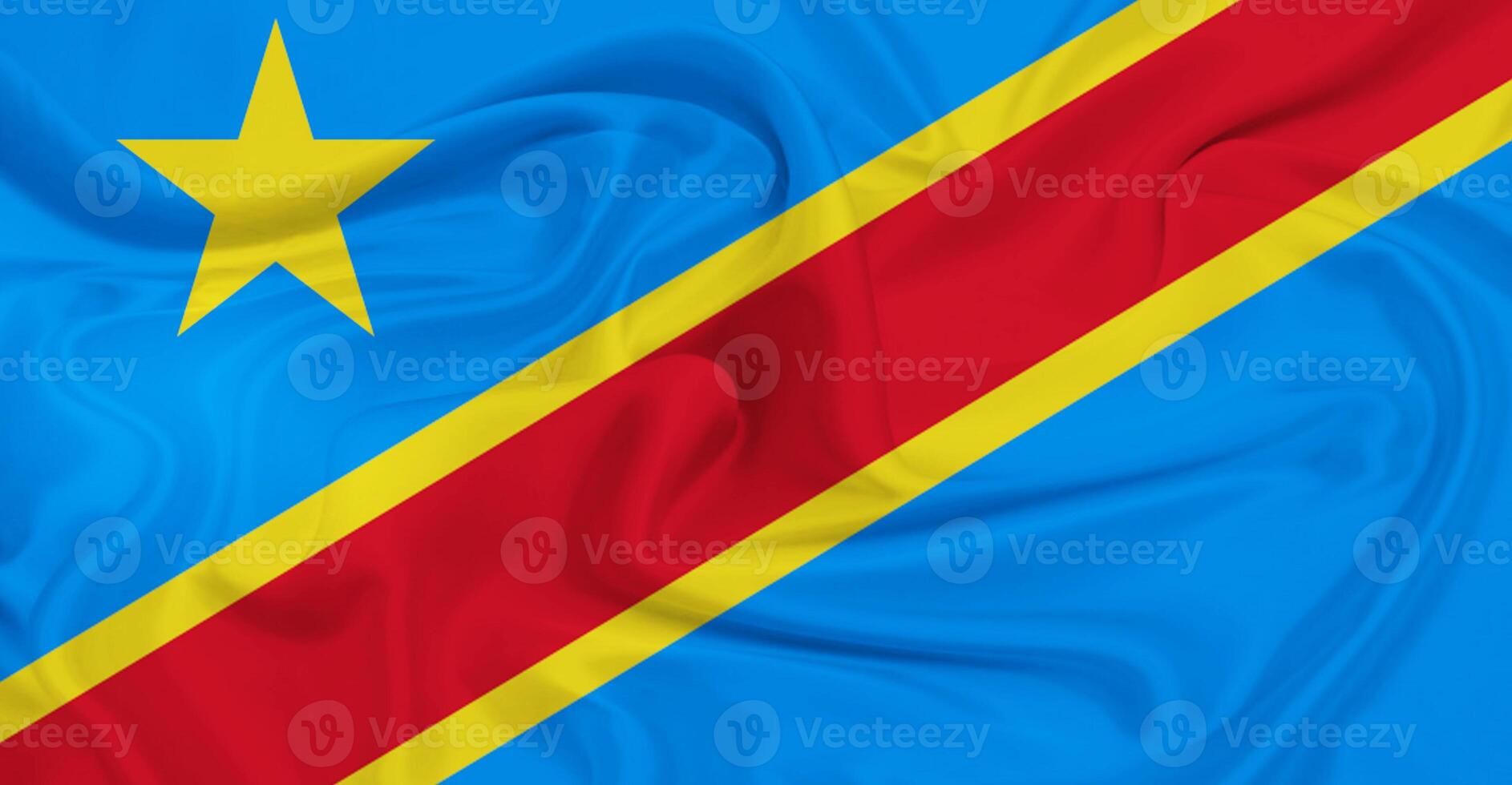 Flag of Democratic Republic of the Congo Flying in the Air photo
