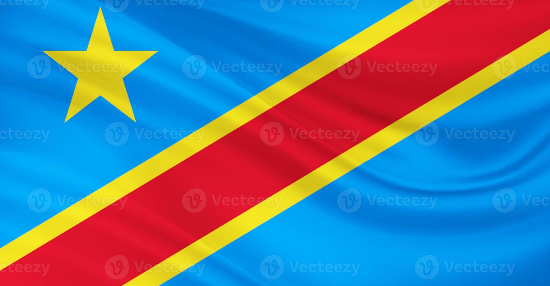 Flag of Democratic Republic of the Congo Flying in the Air photo