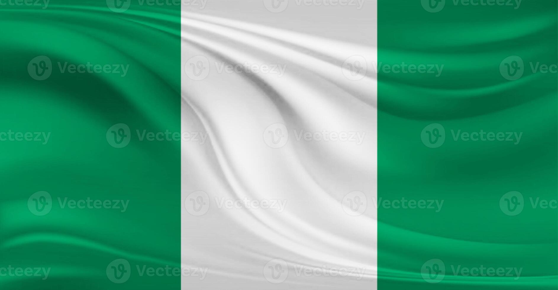 Flag of Nigeria Flying in the Air photo