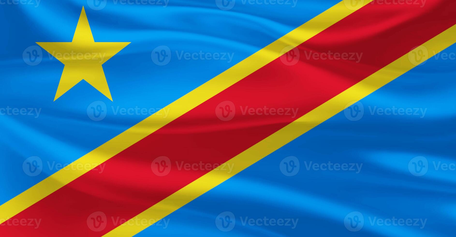 Flag of Democratic Republic of the Congo Flying in the Air photo