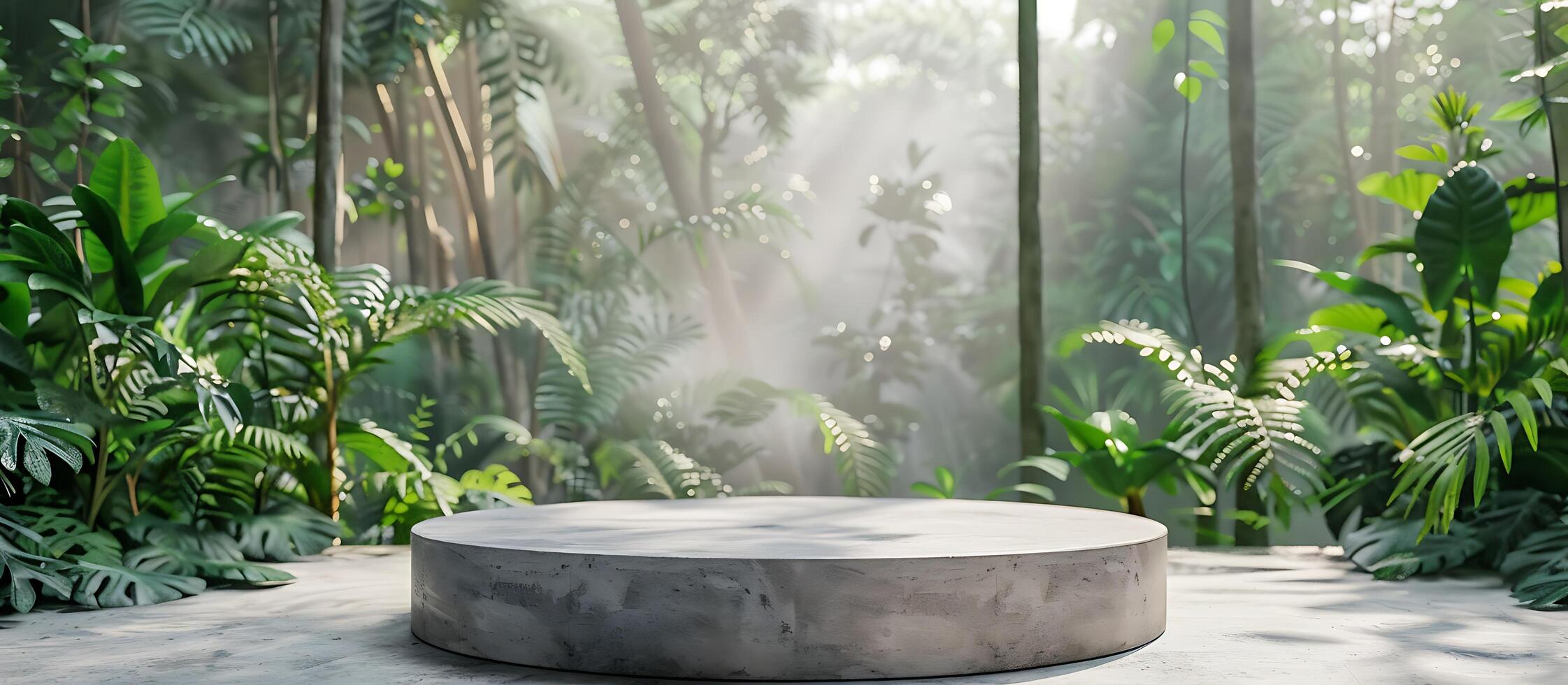 3D Tropical Podium for Product Presentation photo
