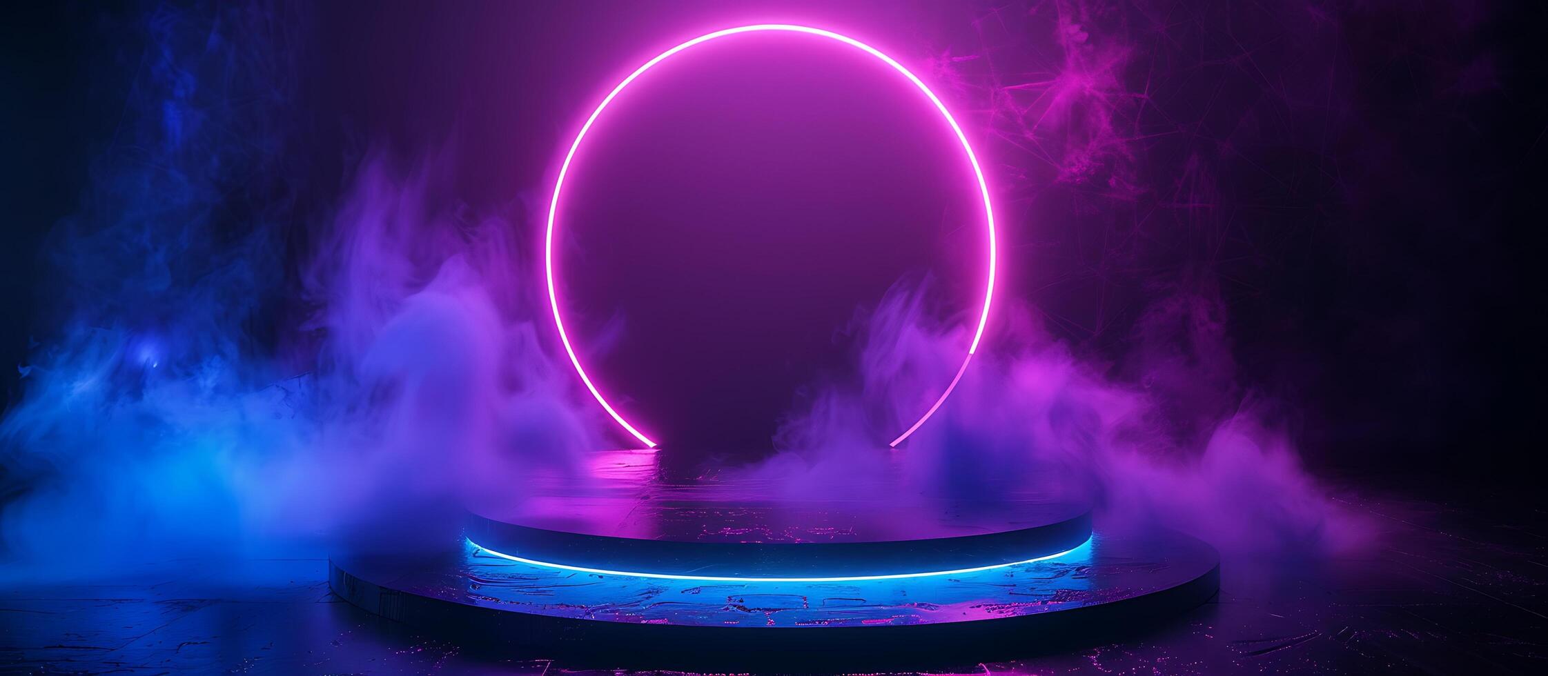 Modern Game Display with Neon Blue Platform photo