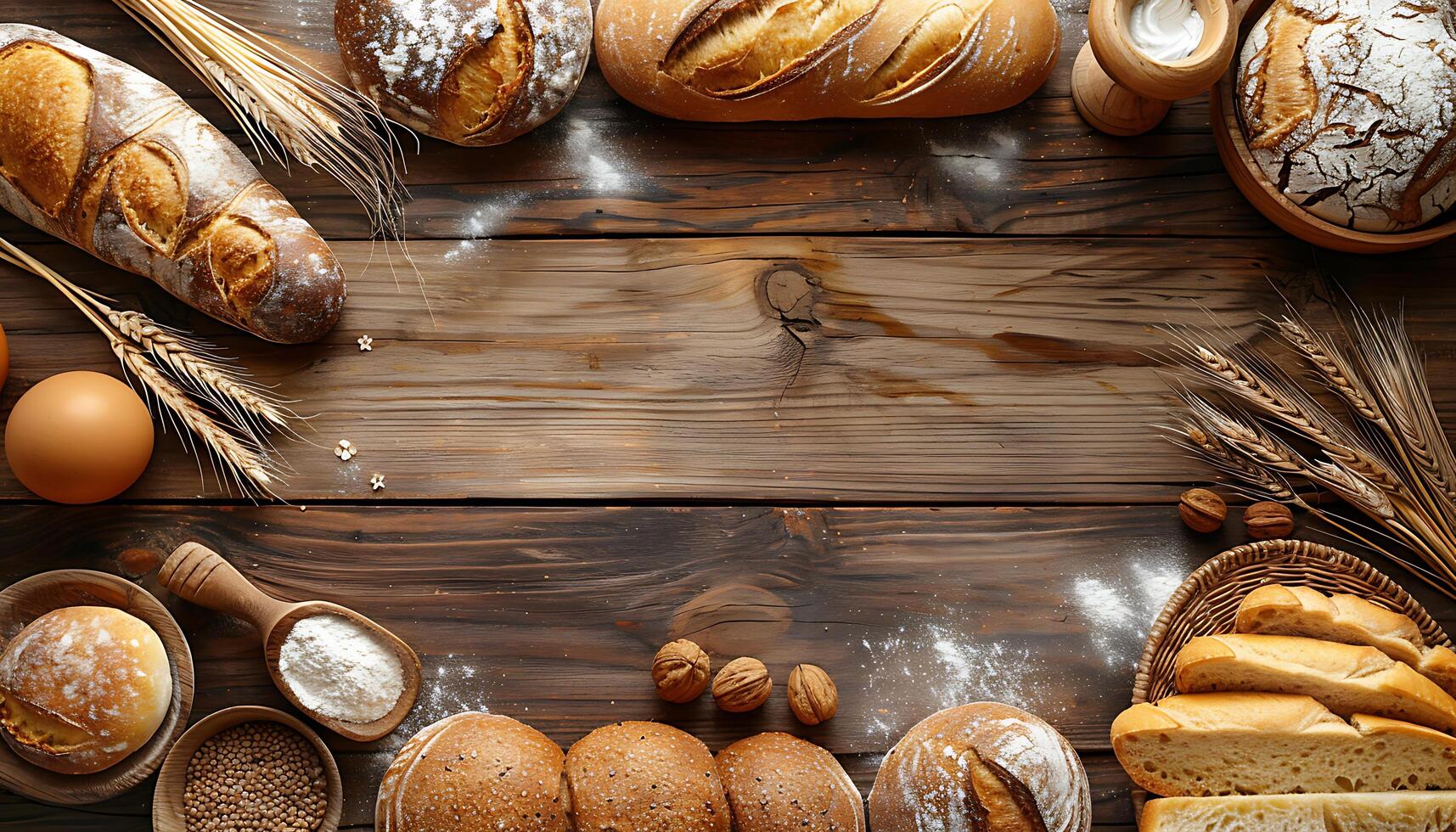 Fresh Bakery Bread Assortment Rustic Style photo