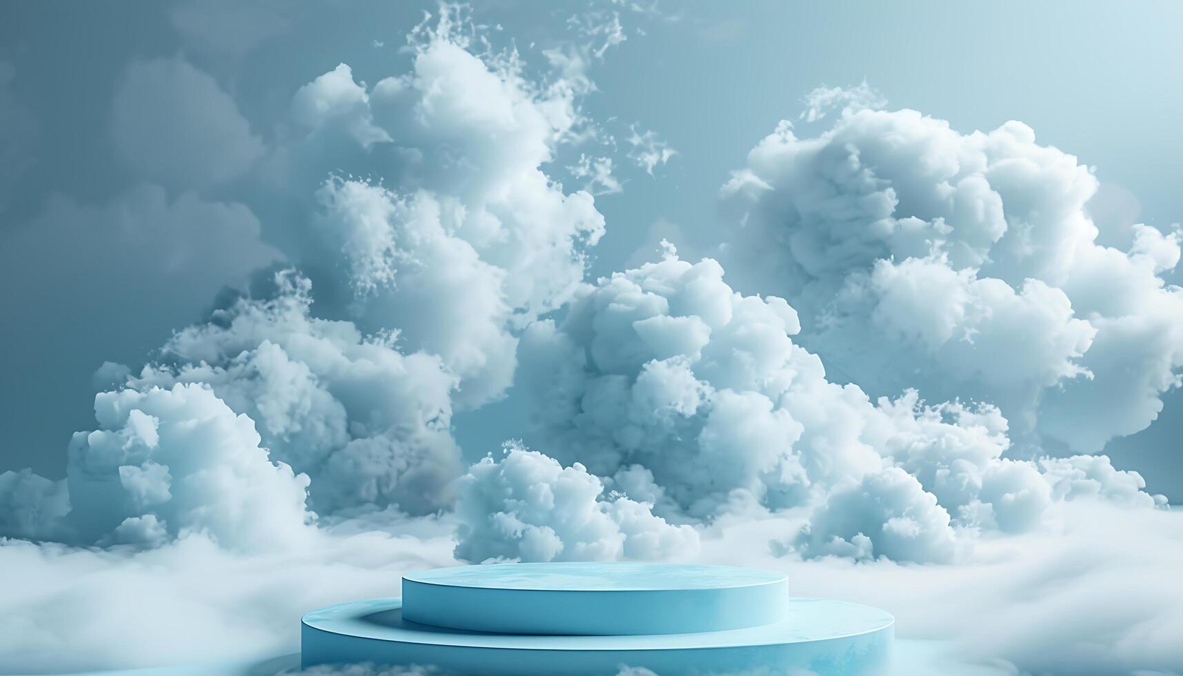 Abstract 3D Stage with Cloud Scene photo