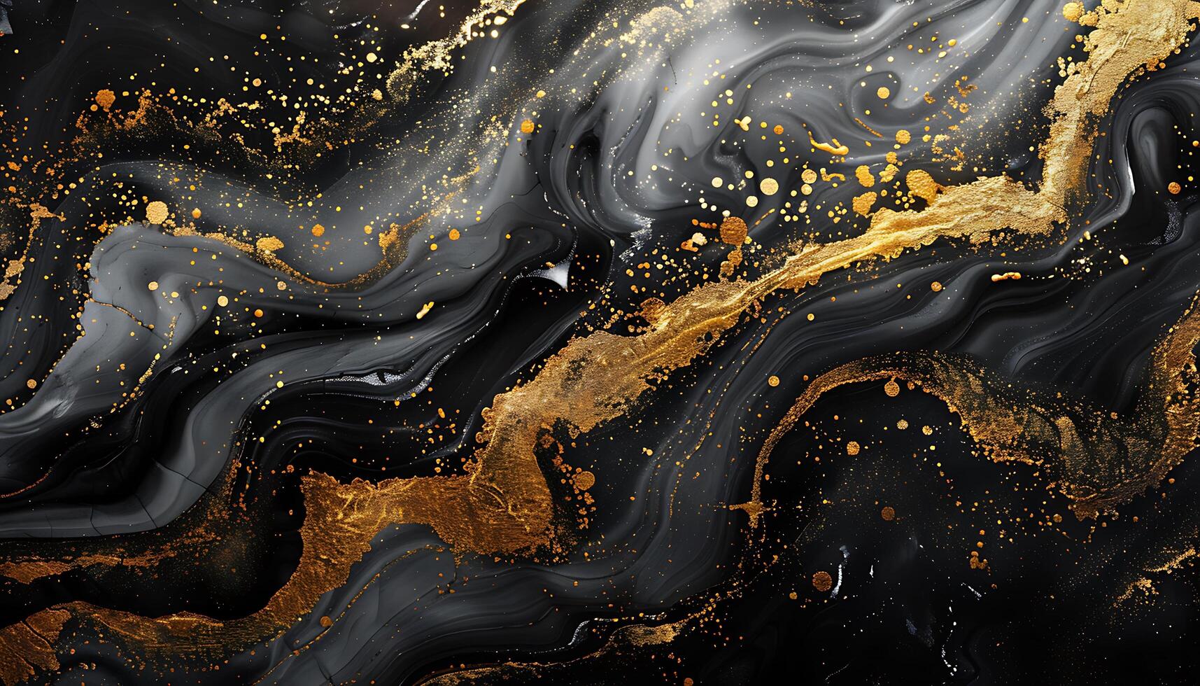 Modern Gold on Black Marble Design photo