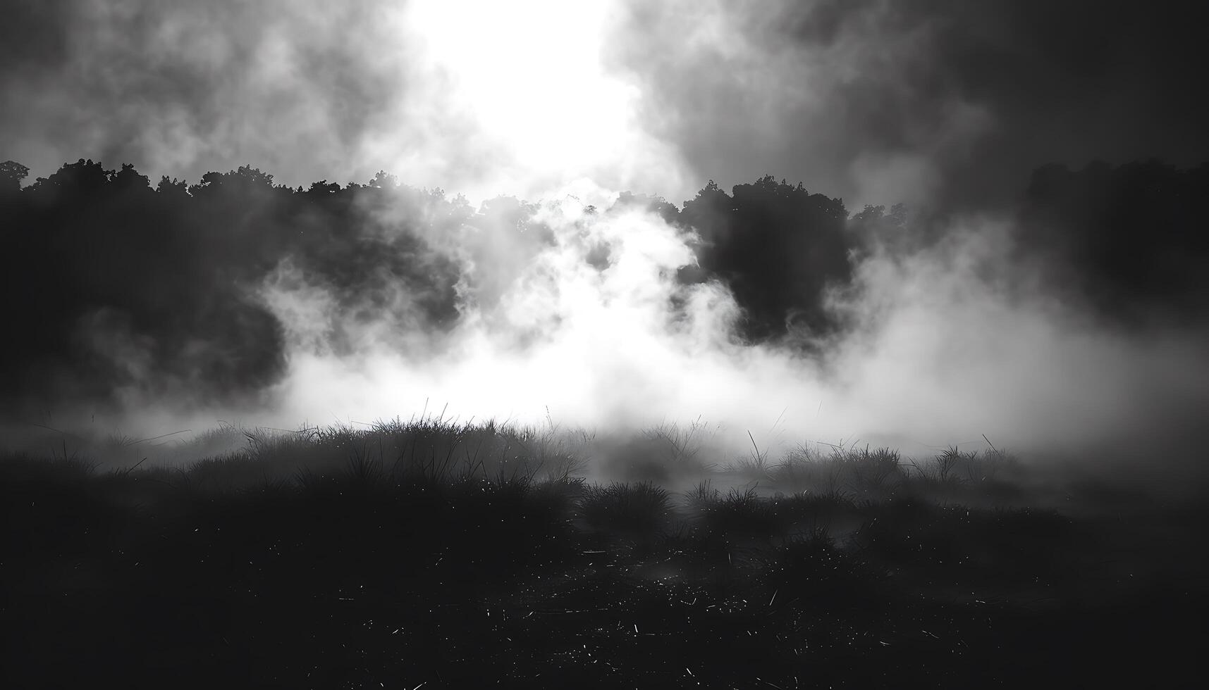 Dark Misty Floor with Cloud Overlay photo