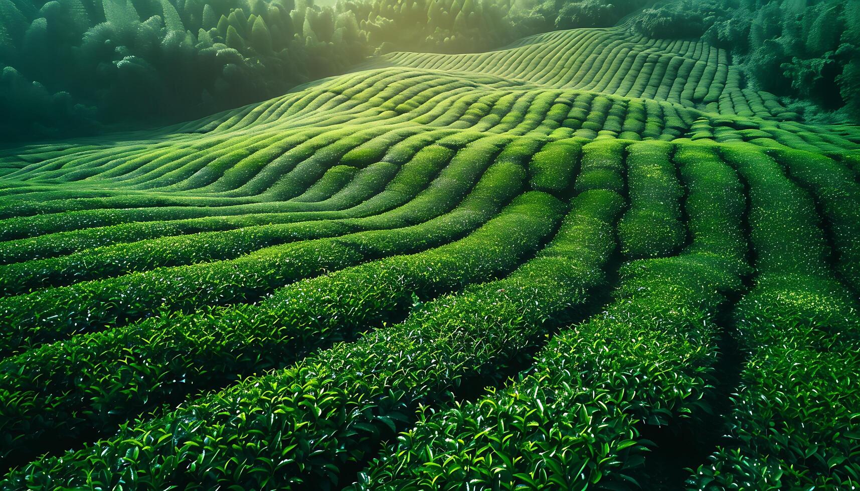 Tea Farm with Wooden Product Display photo
