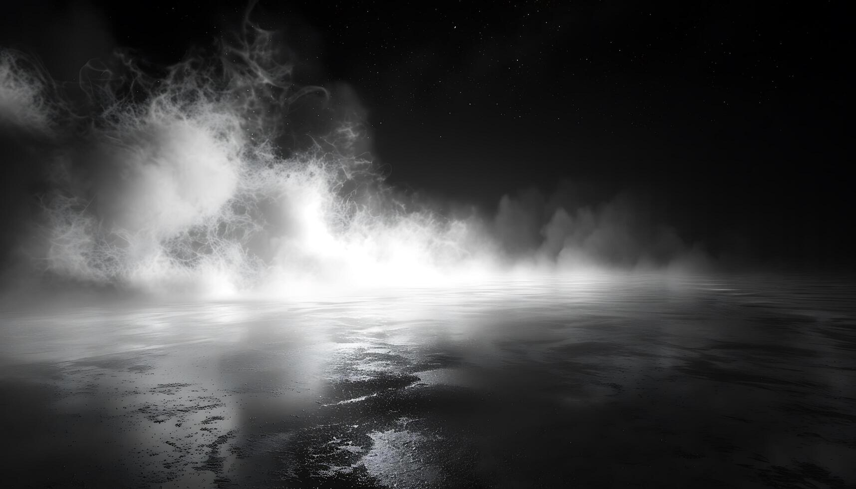 Black Dusty Floor with Mist Overlay photo