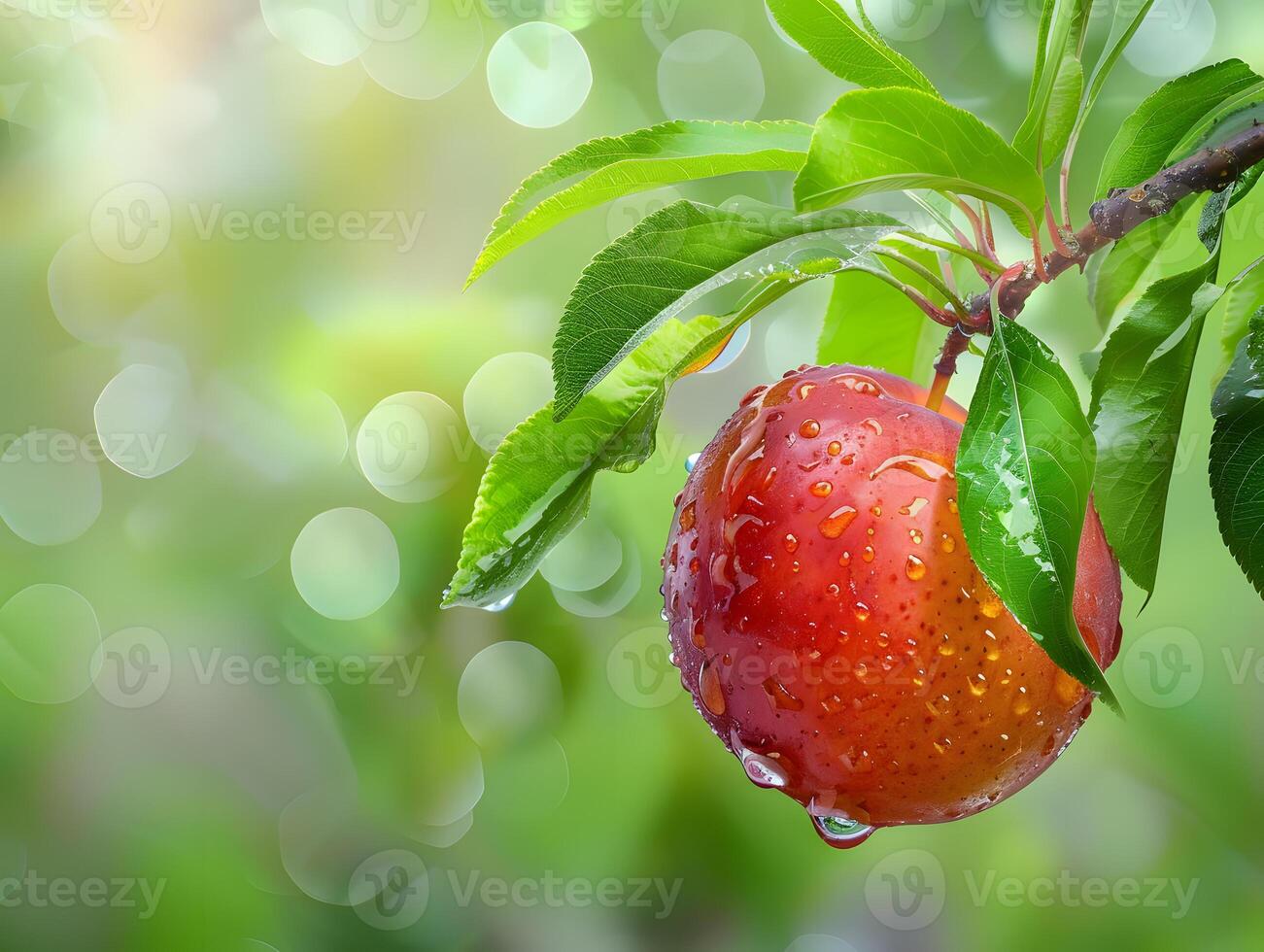 Delicious sweet peaches or nectarines in a brown bowl. Neural network photo