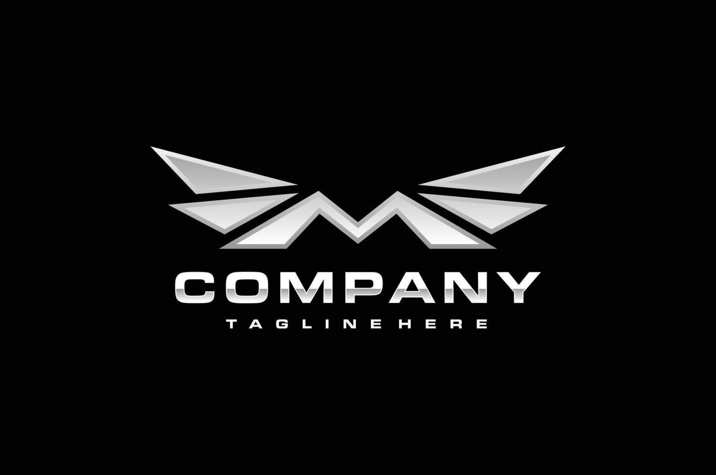 letter M wing logo vector