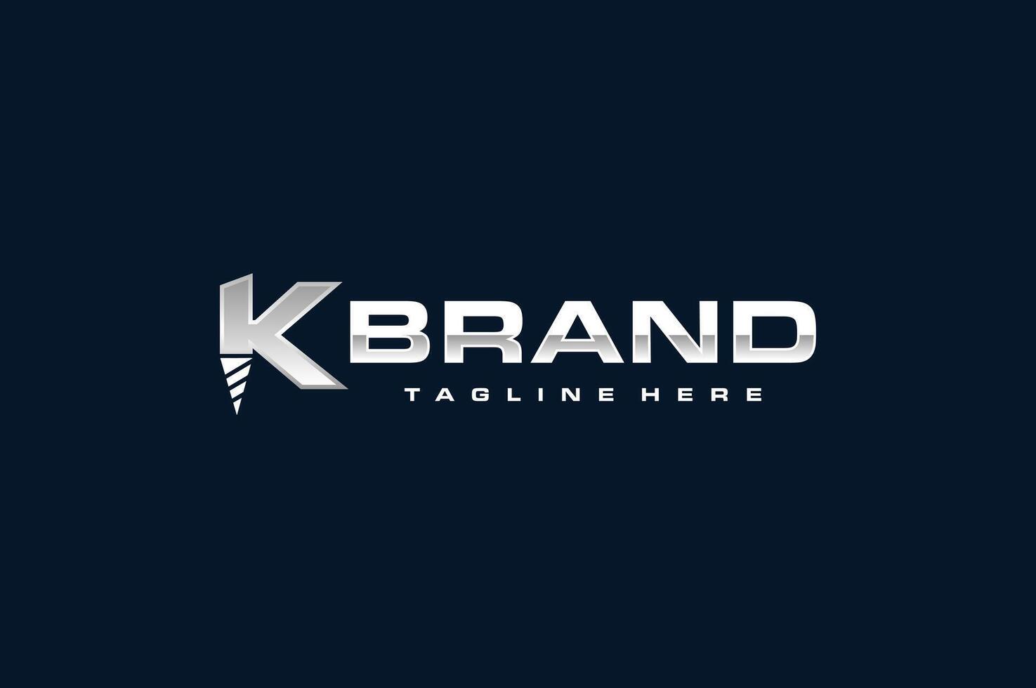 letter K drill logo vector