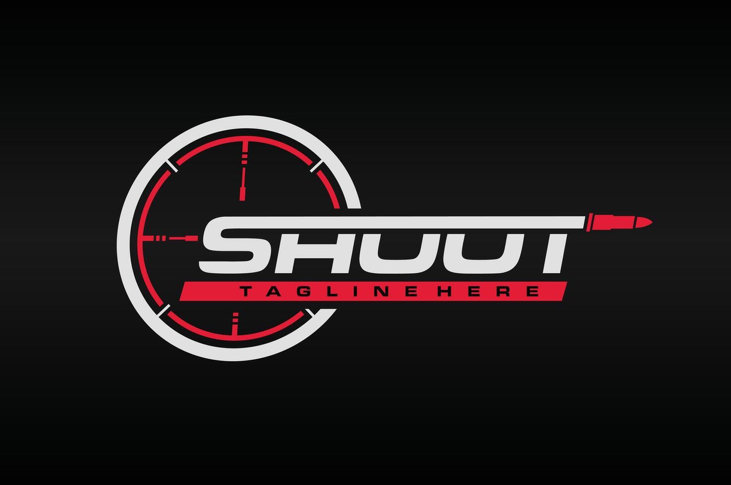 target shoot bullet text logo vector