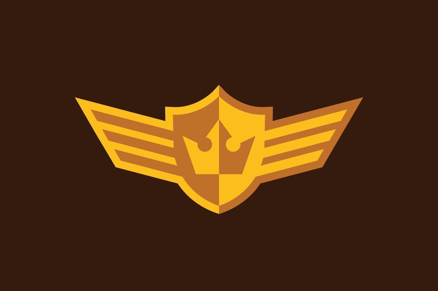 crown shield wing logo vector