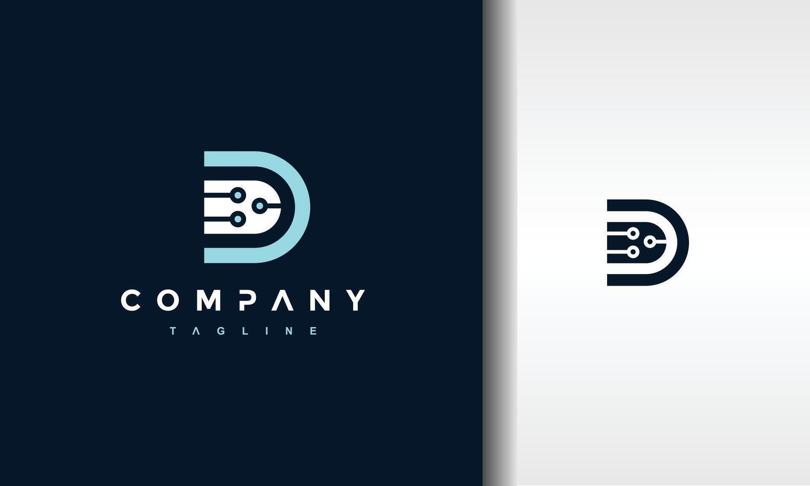 letter D tech modern logo vector