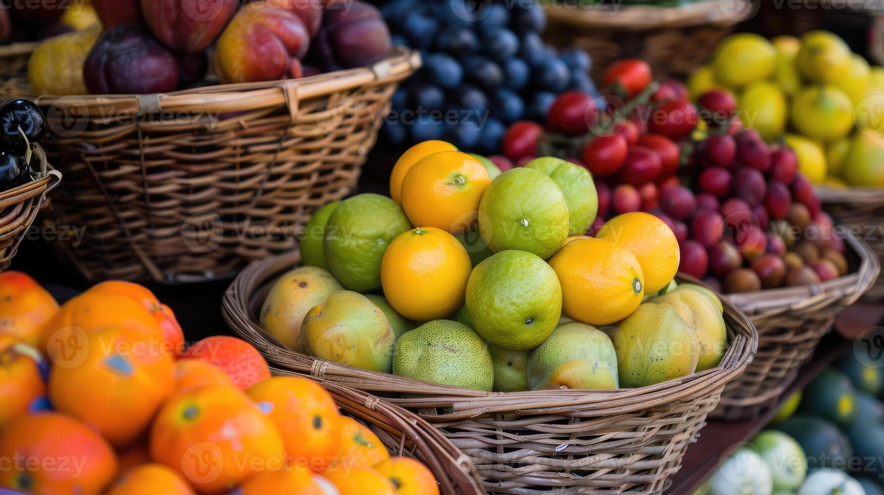 Abundant Selection of Nutritious Fruits at Local Market photo