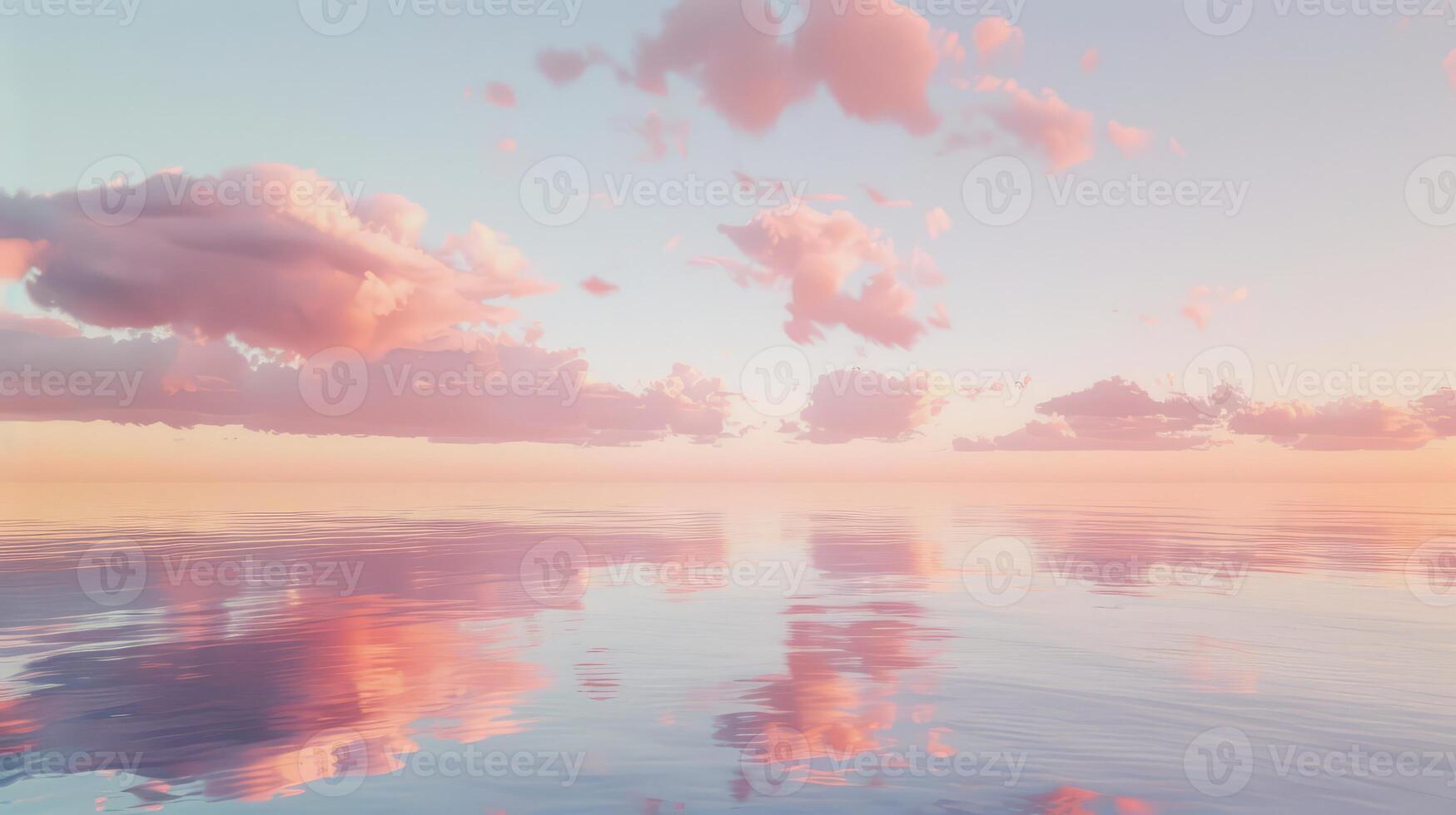 Sunrise Reflection on Serene Clouds and Waters Soft Hues photo