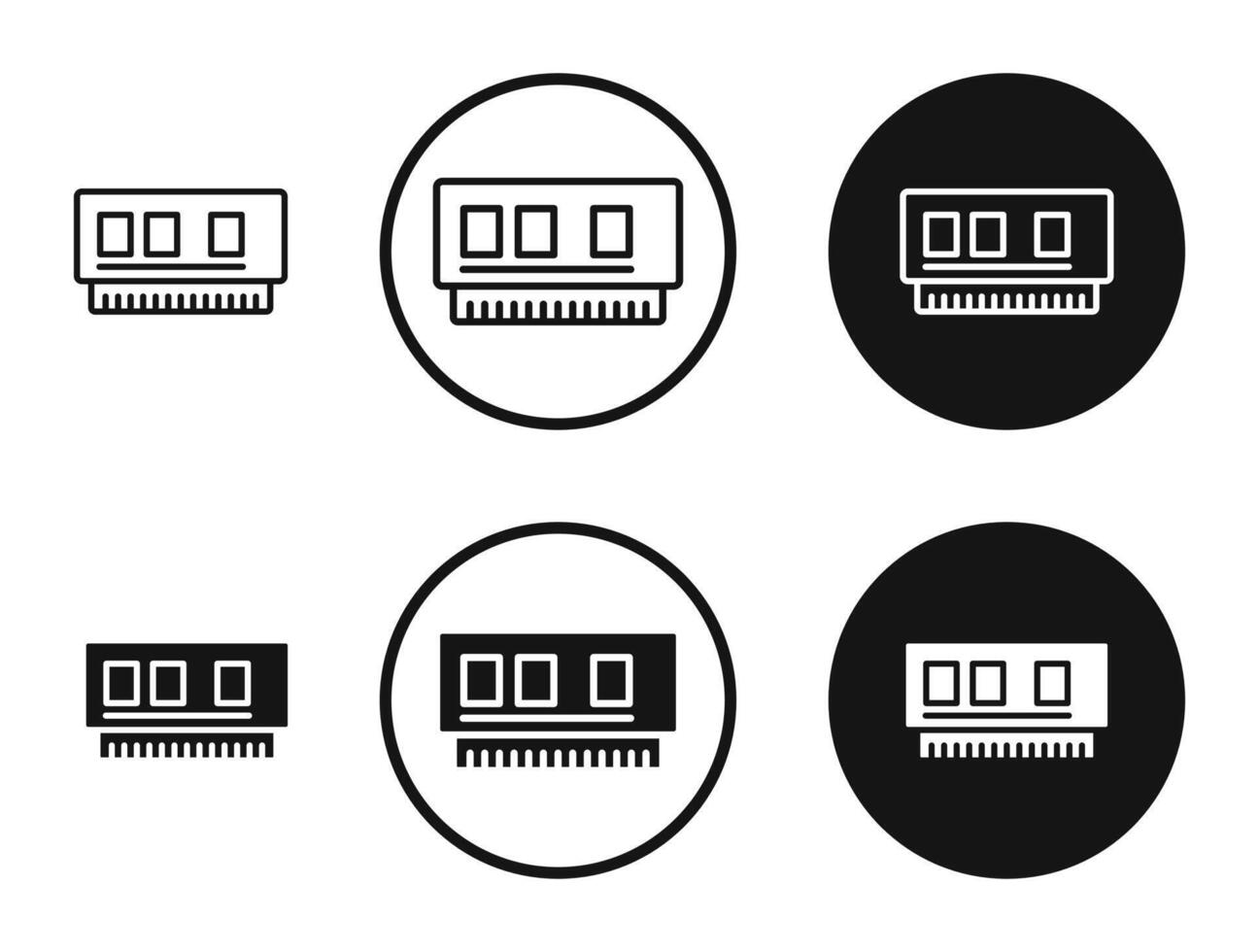 Memory icon set in black and white outlines 47358309 Vector Art at Vecteezy