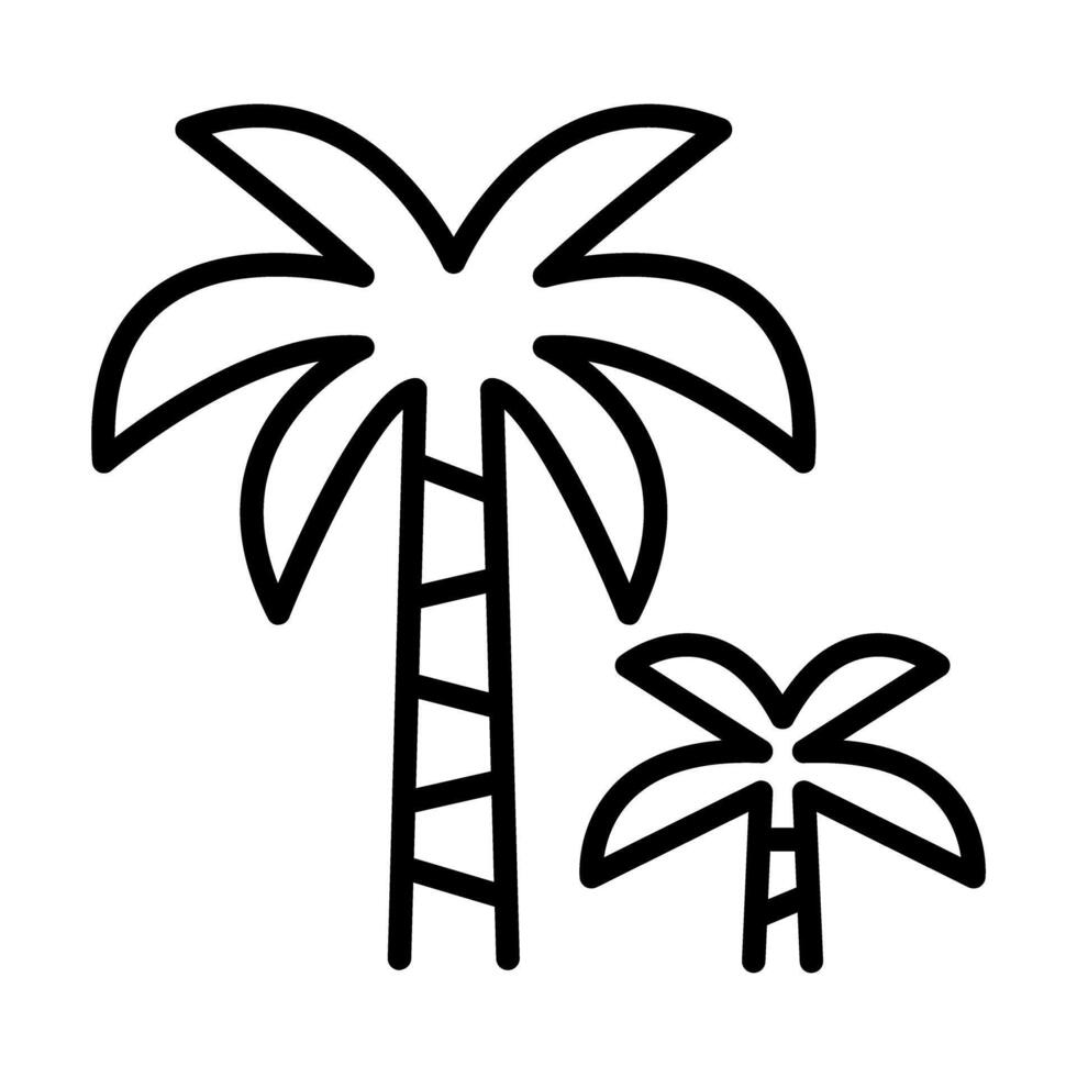 palm icon in thin line style graphic design illustration vector