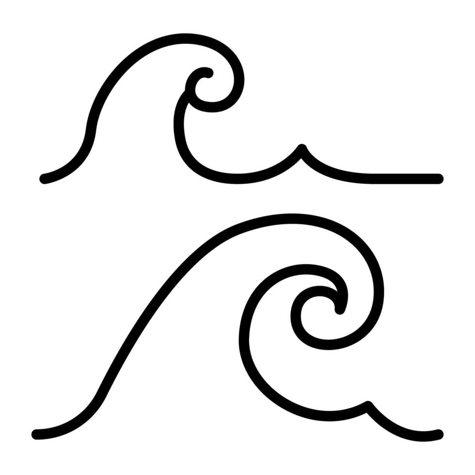 Sea icon in thin line style graphic design illustration vector
