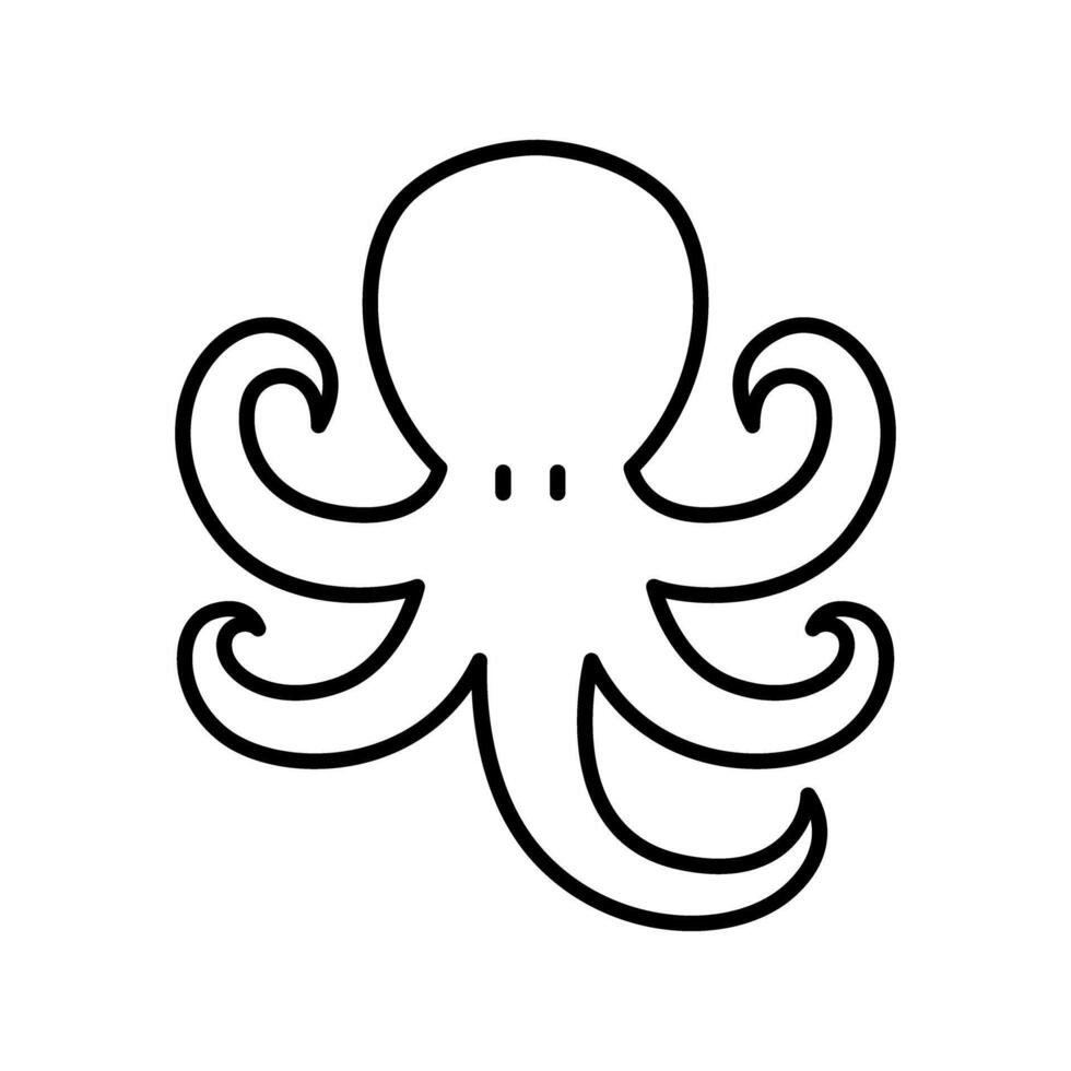 Octopus icon in thin line style graphic design illustration vector
