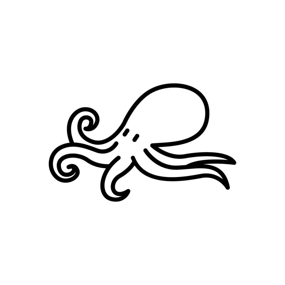 Octopus icon in thin line style graphic design illustration vector