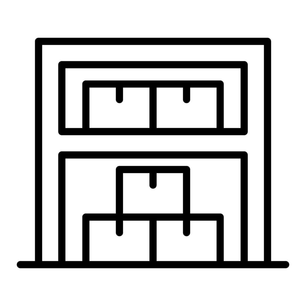Warehouse icon in thin line style graphic design illustration vector
