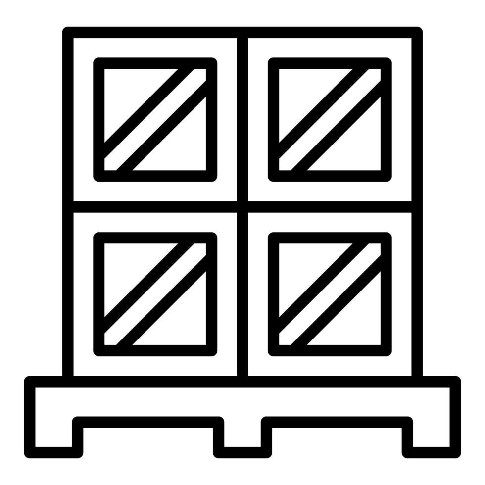 Wood container icon vector