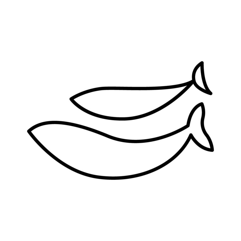 Whale icon in thin line style graphic design illustration vector