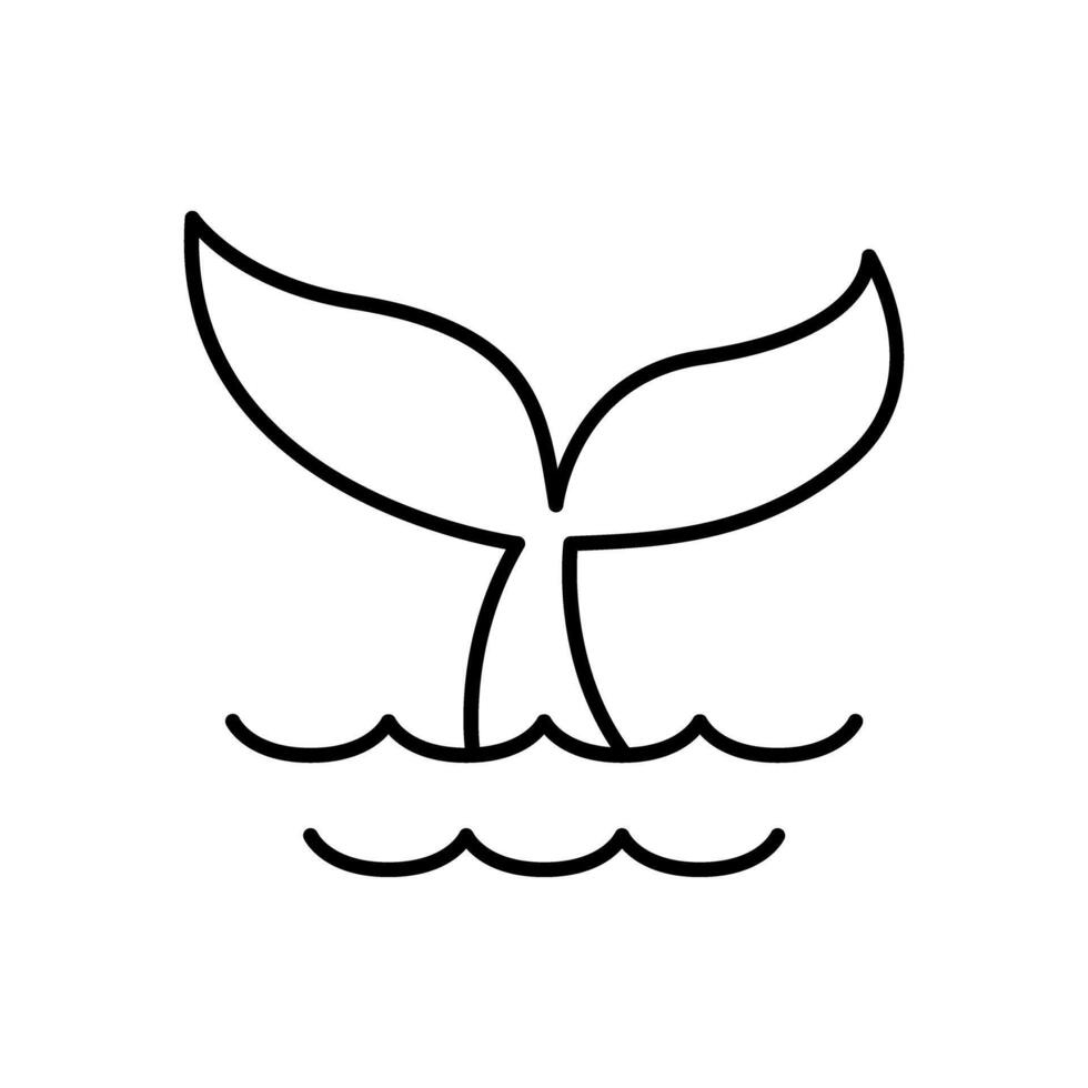 Whale icon in thin line style graphic design illustration vector