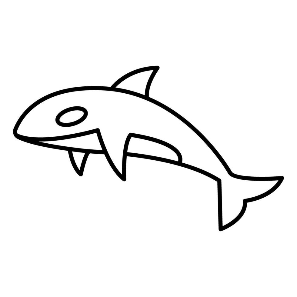 Whale icon in thin line style graphic design illustration vector