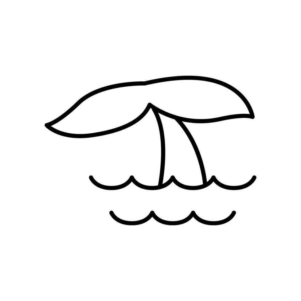 Whale icon in thin line style graphic design illustration vector